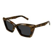 Havana Grey Zonnebril Saint Laurent , Brown , Dames