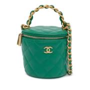 Pre-owned Leather chanel-bags Chanel Vintage , Green , Dames