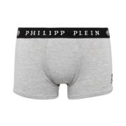 Elegant Grijs Boxer Duo met Logoband Philipp Plein , Gray , Heren