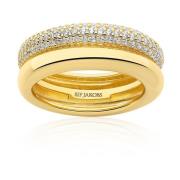 Carrara Gouden Ring met Zirkonia Sif Jakobs Jewellery , Yellow , Dames