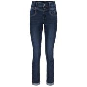 Sienna Grijs/Blauw Geborduurde Jeans Red Button , Blue , Dames