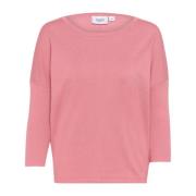 Milasz R-Neck Pullover Sweater Abrikoos Saint Tropez , Pink , Dames