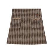 Dogtooth Jacquard Wollen Rok Busnel , Multicolor , Dames