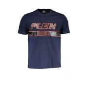 Blauw Ronde Hals T-shirt met Print Detail Plein Sport , Blue , Heren