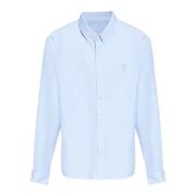 Blauw Katoen Monogram Shirt Ami Paris , Blue , Heren