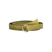 Groene Leren Riem met Metalen Logo Gesp Gant , Green , Unisex