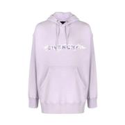 Fluwelen Hoodie met Grote Zak Givenchy , Purple , Heren