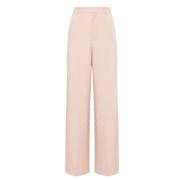 Roze wollen twill broek met GG-monogram Gucci , Pink , Dames