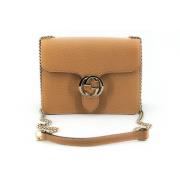 Elegante Beige Schoudertas met GG Snap Gucci , Brown , Dames