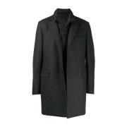 Slim Fit Double-Breasted Coat Fay , Gray , Heren