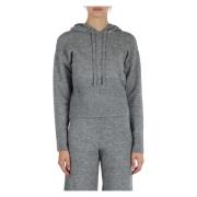 Hoodie van wolmix met pailletten Emme DI Marella , Gray , Dames