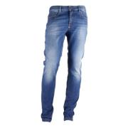 Donkerblauwe Regular Fit Designer Jeans Bikkembergs , Blue , Heren