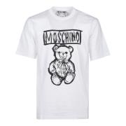 Schattig Beer Print T-shirt Moschino , White , Heren