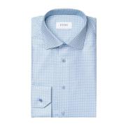 Slim Fit Katoen Lyocell Overhemd Eton , Blue , Heren