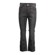 Geborduurde Denim Jeans met Contrastdetails Desigual , Black , Dames