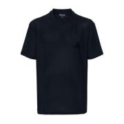 Blauwe Honingraat Textuur Logo T-shirt Giorgio Armani , Blue , Heren