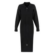 Gebreide Jurk met Tweewegritssluiting Pinko , Black , Dames