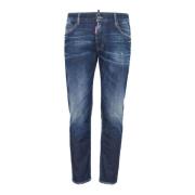 Blauwe Faded Skinny Jeans Dsquared2 , Blue , Heren