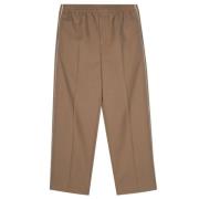 Bruine Katoenen Tapered Logo Broek Gucci , Brown , Dames