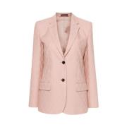 Roze Wol Jacquard Blazer Gucci , Pink , Dames