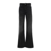 Zwarte Gewassen Denim Broek Isabel Marant , Black , Dames