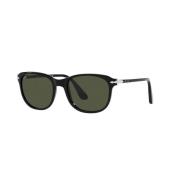 Klassieke Zwart/Grijs Groene Zonnebril Persol , Black , Unisex