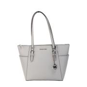 Charlotte Parel Grijs Leren Tote Tas Michael Kors , White , Dames