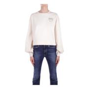 Logo Front Sweater Pinko , White , Dames