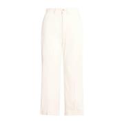 Cropped Corduroy Wide-Leg Pants Ralph Lauren , Beige , Dames