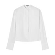 Witte Mao Kraag Shirt Donderdag Stijl Jil Sander , White , Dames