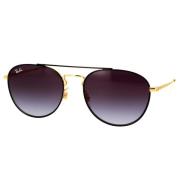 Vintage Stijl Zonnebril Zwart Goud Ray-Ban , Yellow , Unisex