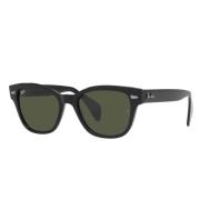 Vierkante Acetaat Zonnebril met Groene Lenzen Ray-Ban , Black , Unisex