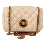 Chique Nappaleder Crossbody Tas Versace , White , Heren