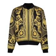 Reversible Barocco Bomber Jack Versace , Multicolor , Heren