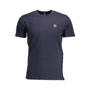 Blauw Katoen Logo Geborduurd T-shirt Sergio Tacchini , Blue , Heren