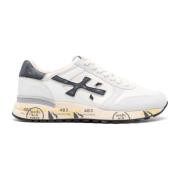 Mick_6873 Witte Sneaker met Blauwe Vintage Inzetstukken Premiata , Whi...