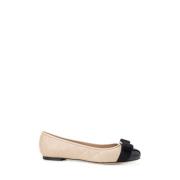 Stijlvolle Beige Patent Ballerina`s Salvatore Ferragamo , Beige , Dame...