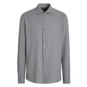 Luxe Katoen Cashmere Shirt Ermenegildo Zegna , Gray , Heren