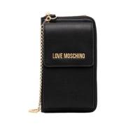 Dames Telefoonportemonnee met Muntvak Love Moschino , Black , Dames