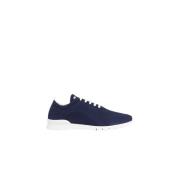 Navy Blauw Gebreide Sneakers Kiton , Blue , Heren