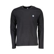 Zwart Katoenen Longsleeve Logo T-Shirt North Sails , Black , Heren