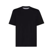 Zwarte Katoenen Crew Neck T-shirt Brunello Cucinelli , Black , Heren