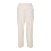 Beige Wol-Kasjmier Broek Brunello Cucinelli , Beige , Dames