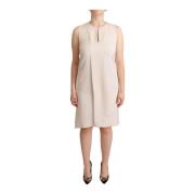 Elegante Beige Mouwloze Jurk Peserico , Beige , Dames