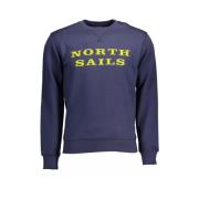 Blauw Katoenen Sweatshirt met Ronde Hals North Sails , Blue , Heren