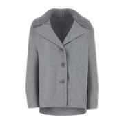 Stijlvolle Grijze Wollen Jas Ermanno Scervino , Gray , Dames