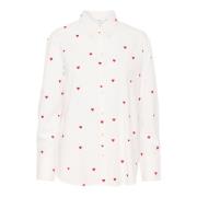 Hartjesprint Oversized Blouse Saint Tropez , White , Dames