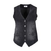 Denim Grace Mouwloos Vest DNM Pure , Black , Dames