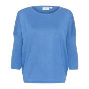 Blauw Melange Gebreide Trui Saint Tropez , Blue , Dames