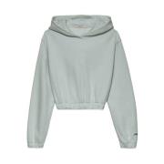 Luxe Katoenen Hoodie met Logomouwen Hinnominate , Green , Dames